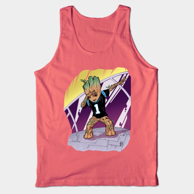 Baby Groot Dabbing (Panther Jersey) Tank Top by MentalPablum